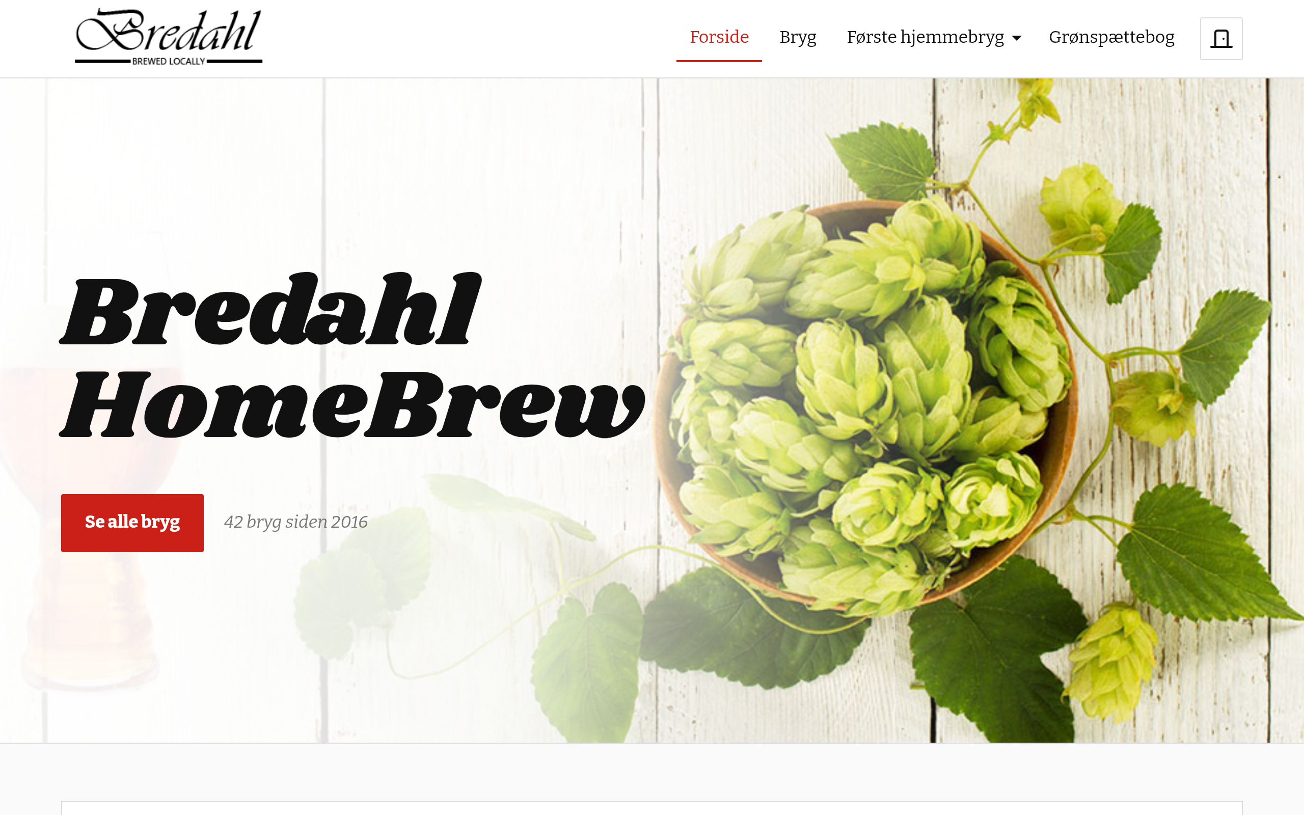 Screendump af Hjemmebryg webside v1.3.1