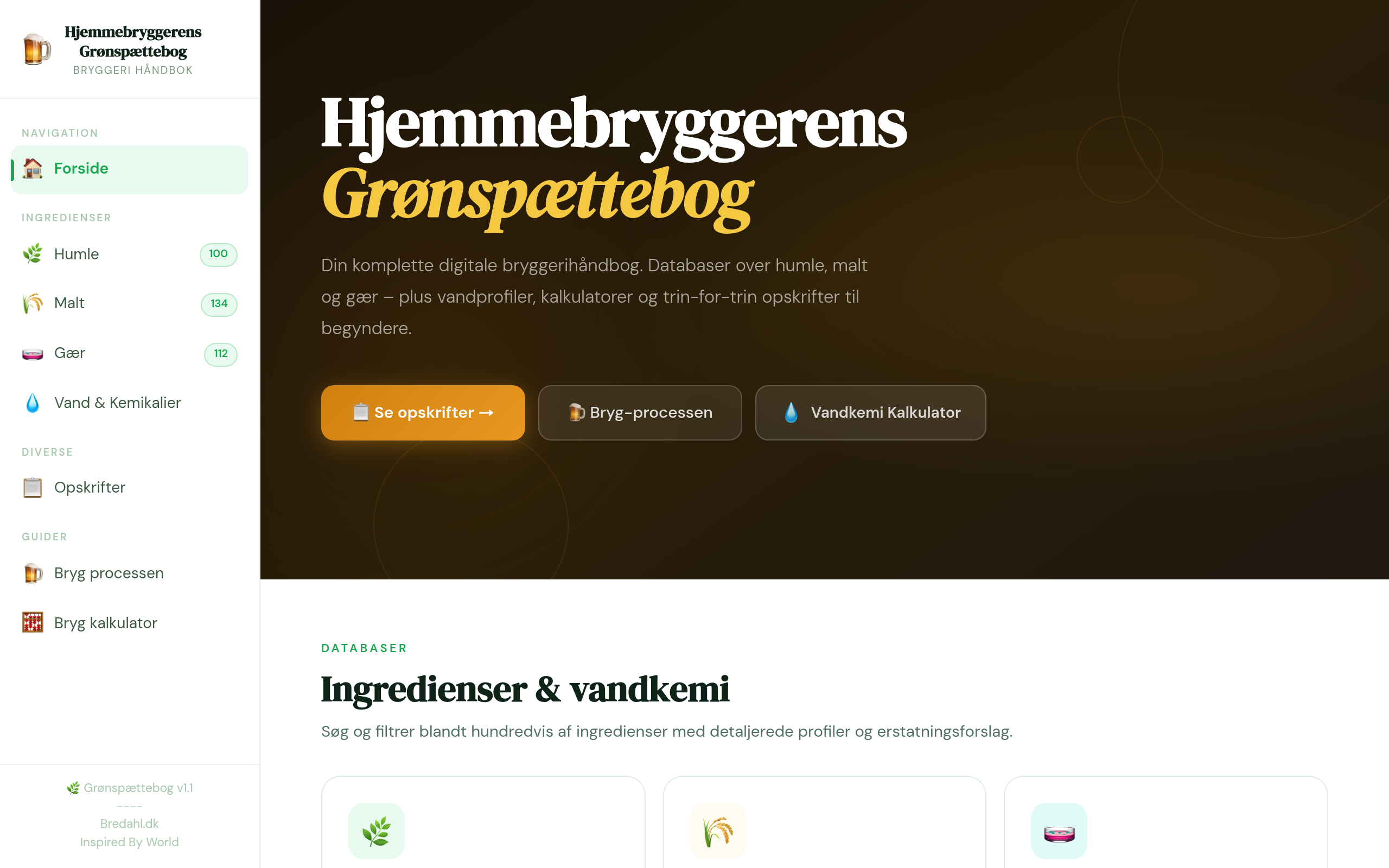 Screendump af Hjemmebryggerens Grønspættebog